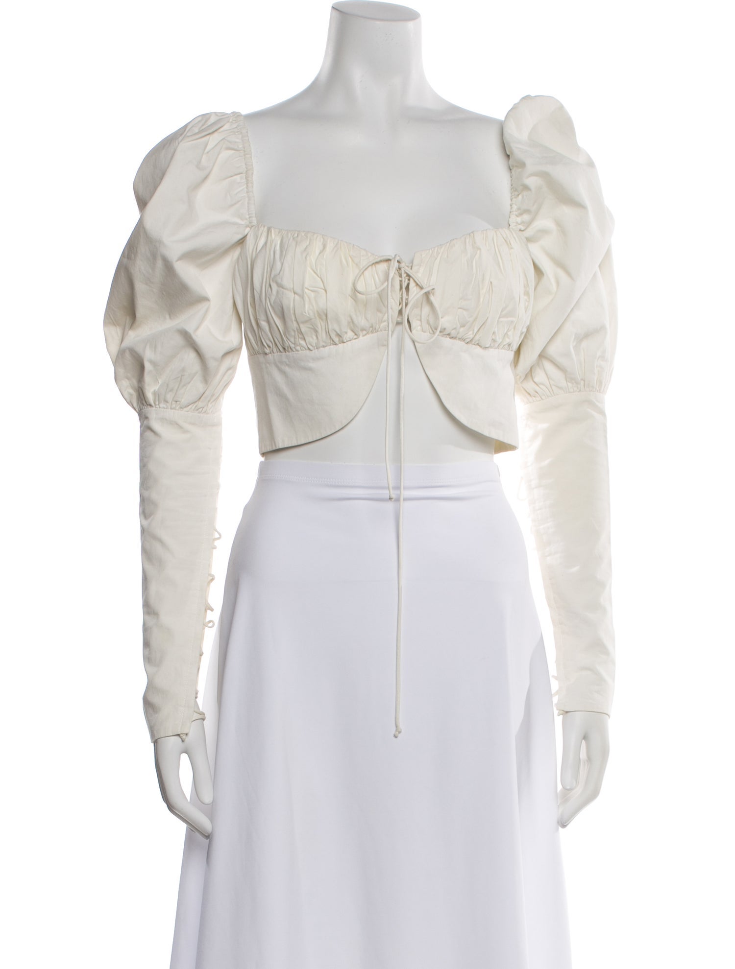 Orseund Iris Square Neckline Long Sleeve Crop Top