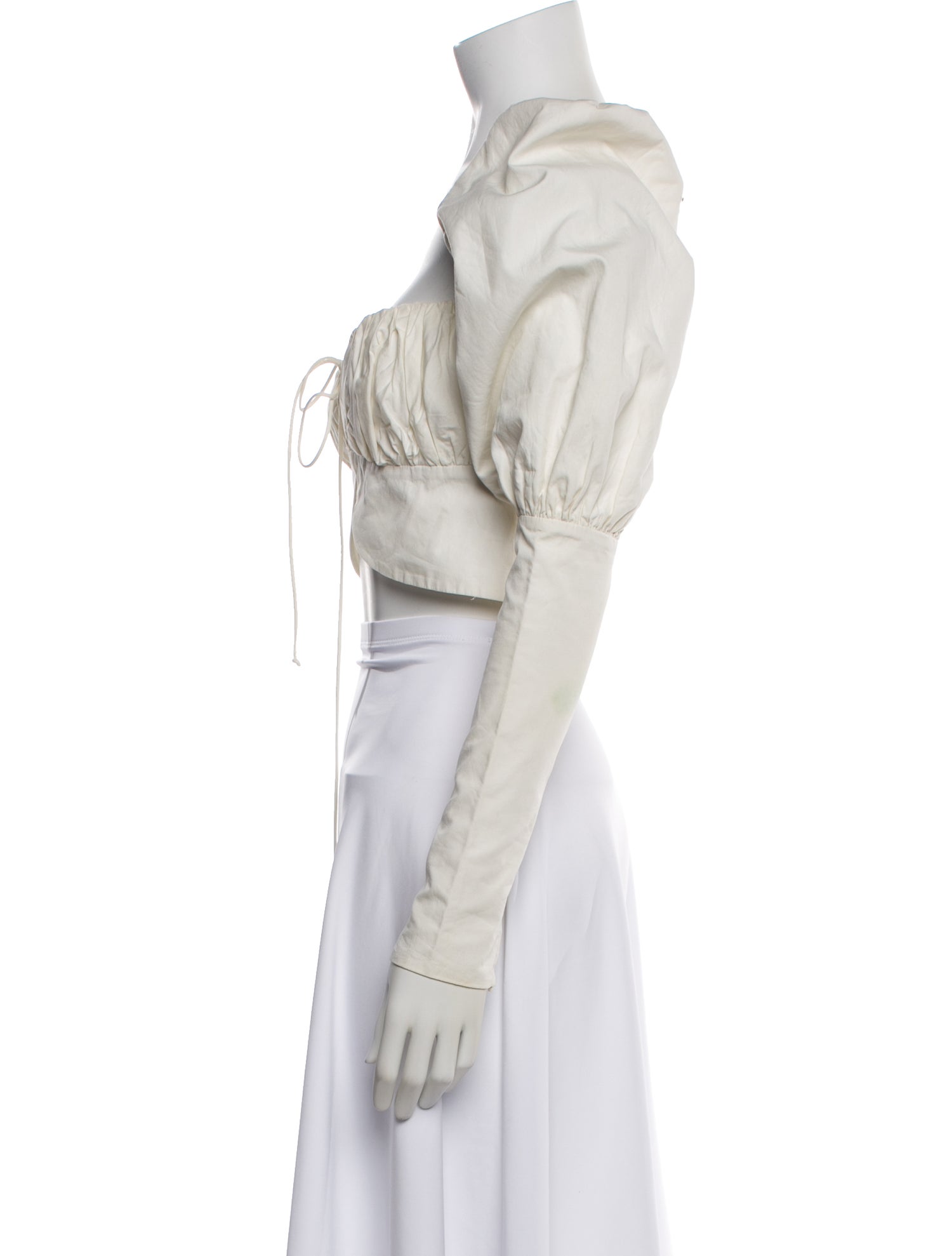 Orseund Iris Square Neckline Long Sleeve Crop Top