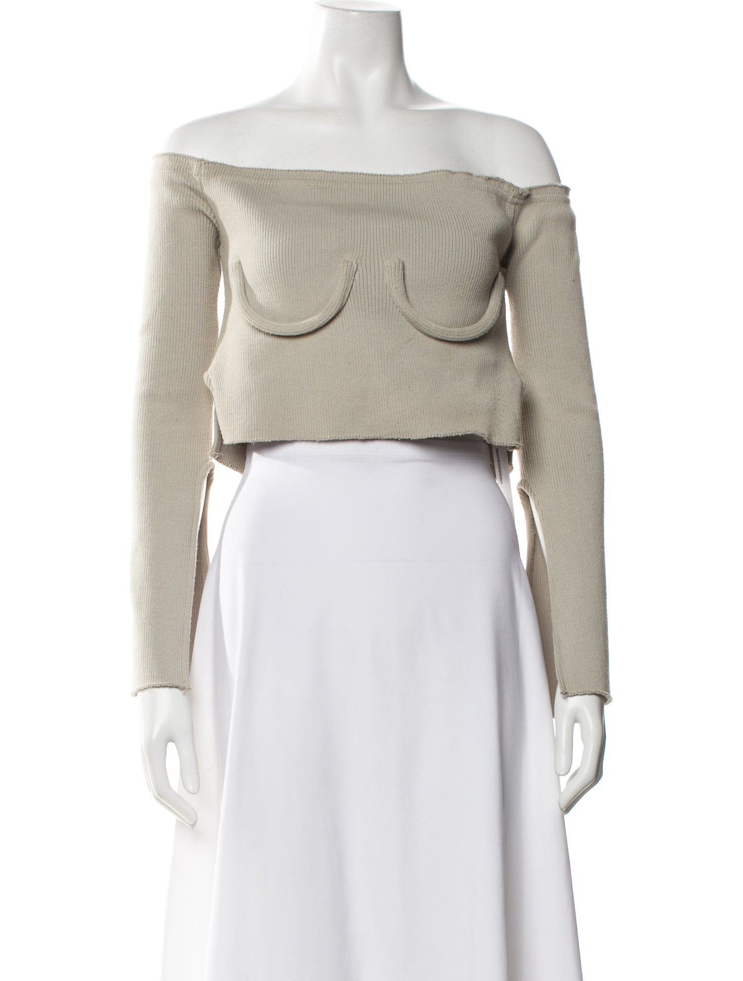 Orseund Iris Off-The-Shoulder Long Sleeve Crop Top