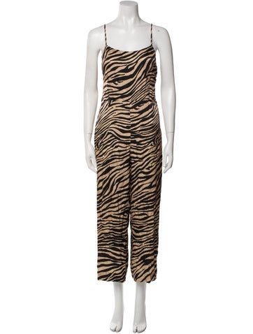 Overlover Jumpsuits and Rompers Animal Print Square Neckline Jumpsuit M