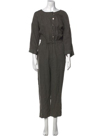 Overlover Linen Bateau Neckline Jumpsuit