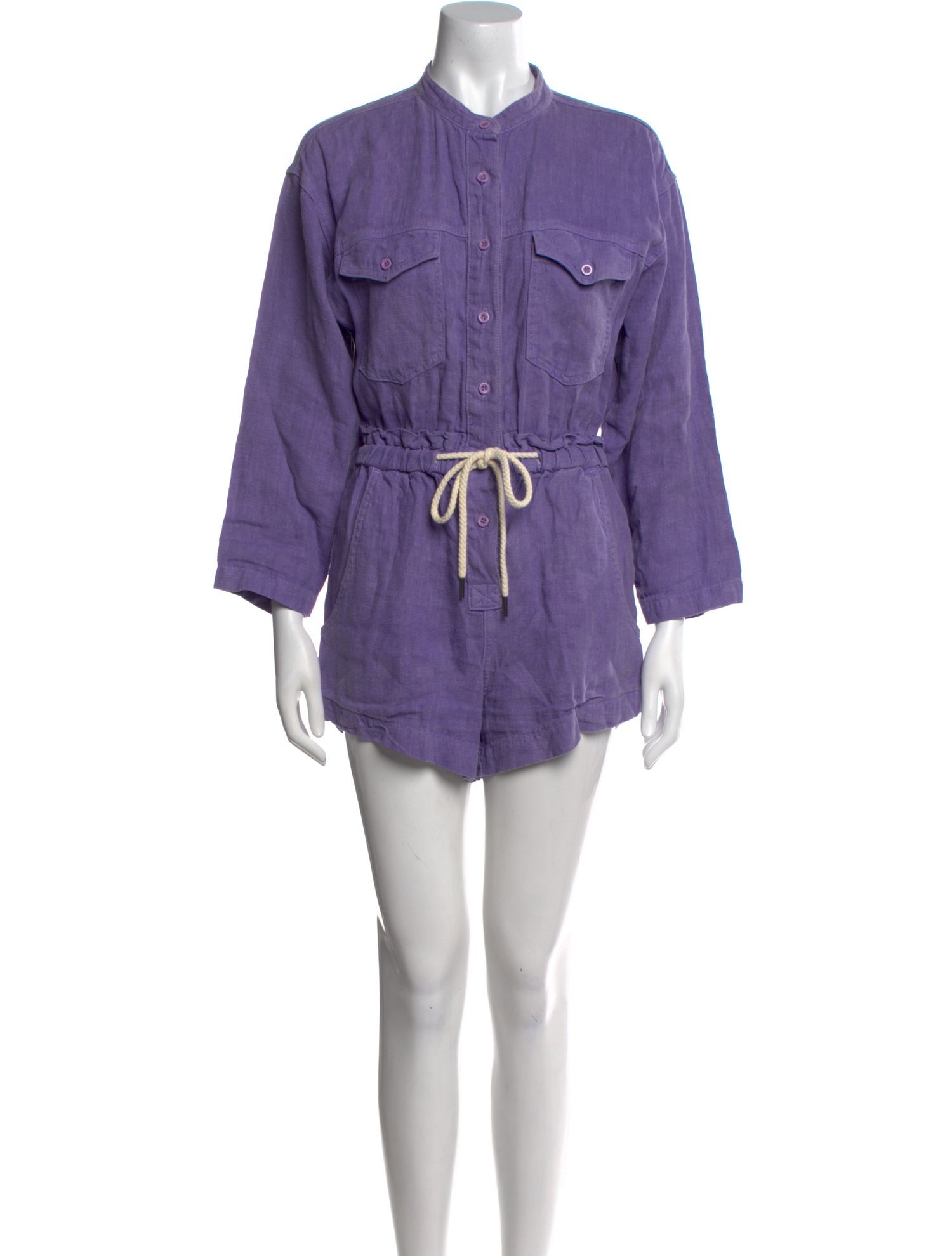 Overlover Linen Mock Neck Romper