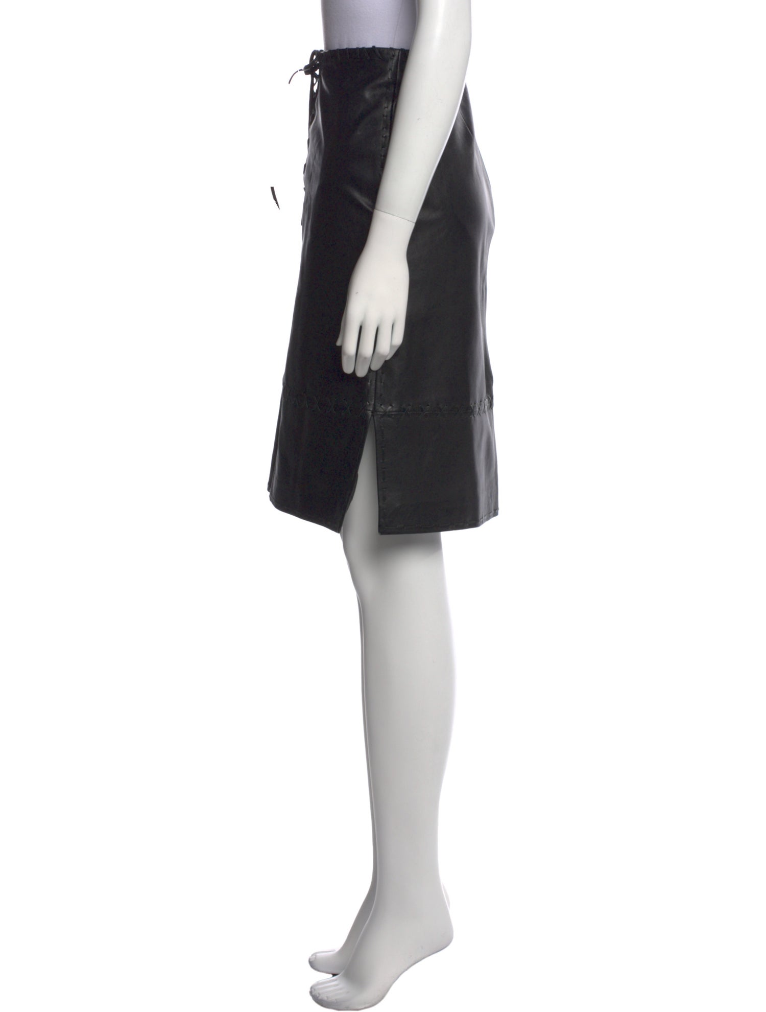 Oscar by Oscar de la Renta Leather Knee-Length Skirt
