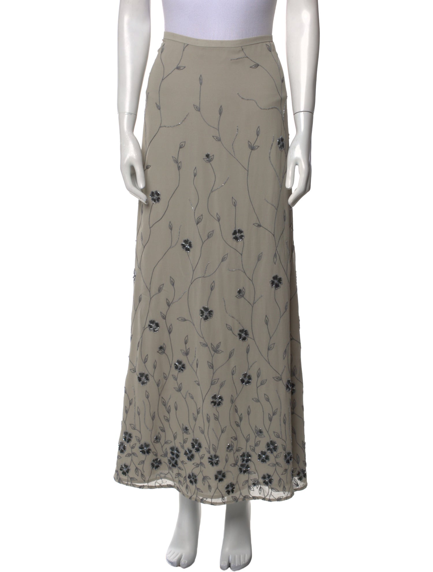 Oscar by Oscar de la Renta Silk Midi Length Skirt