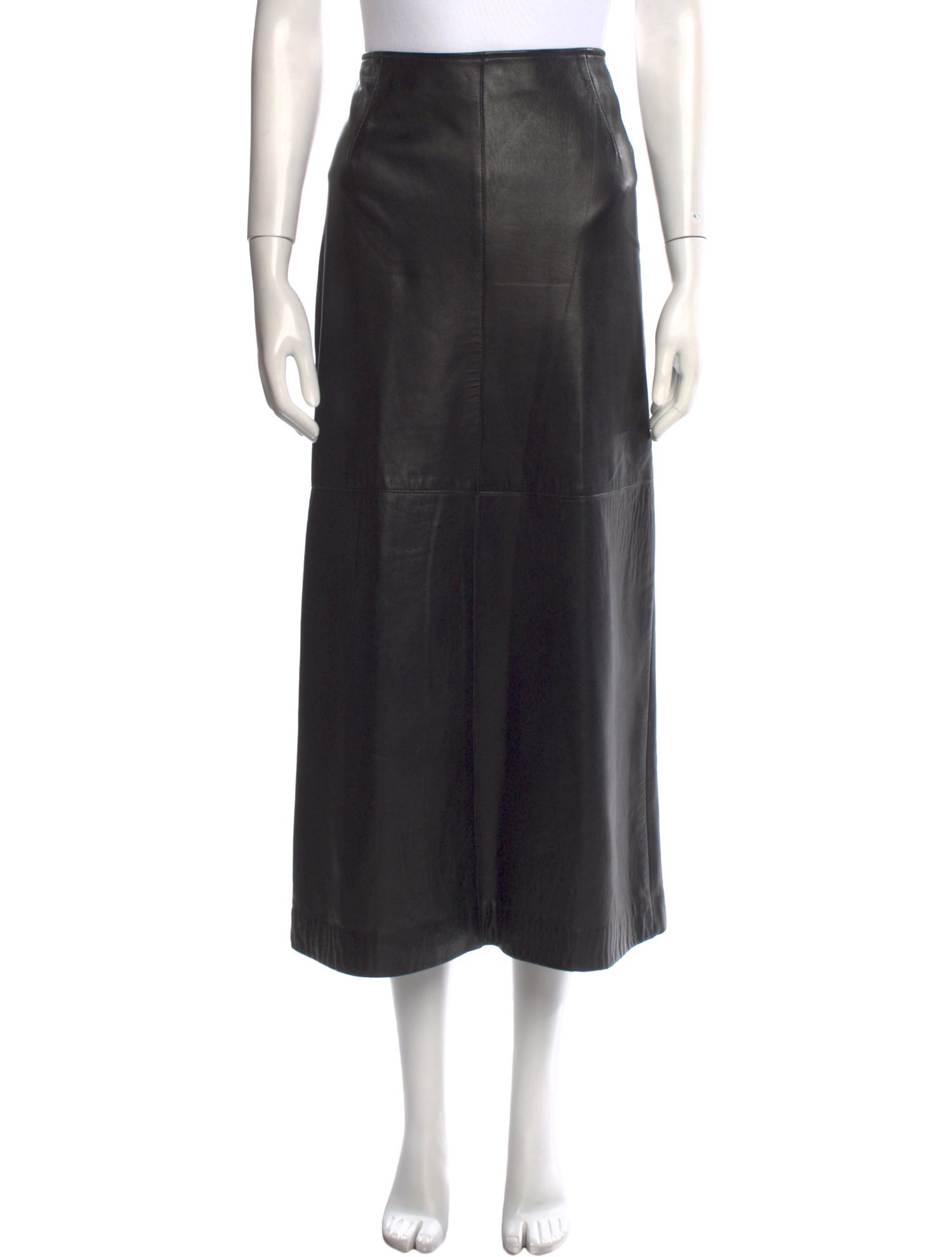 Oscar by Oscar de la Renta Leather Midi Length Skirt