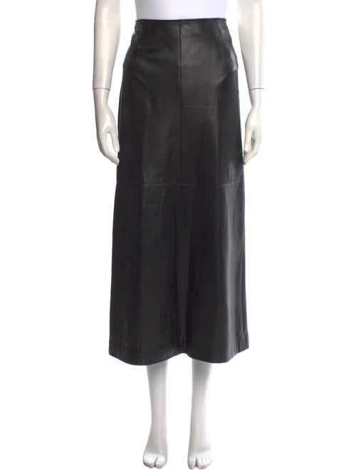 Oscar by Oscar de la Renta Leather Midi Length Skirt