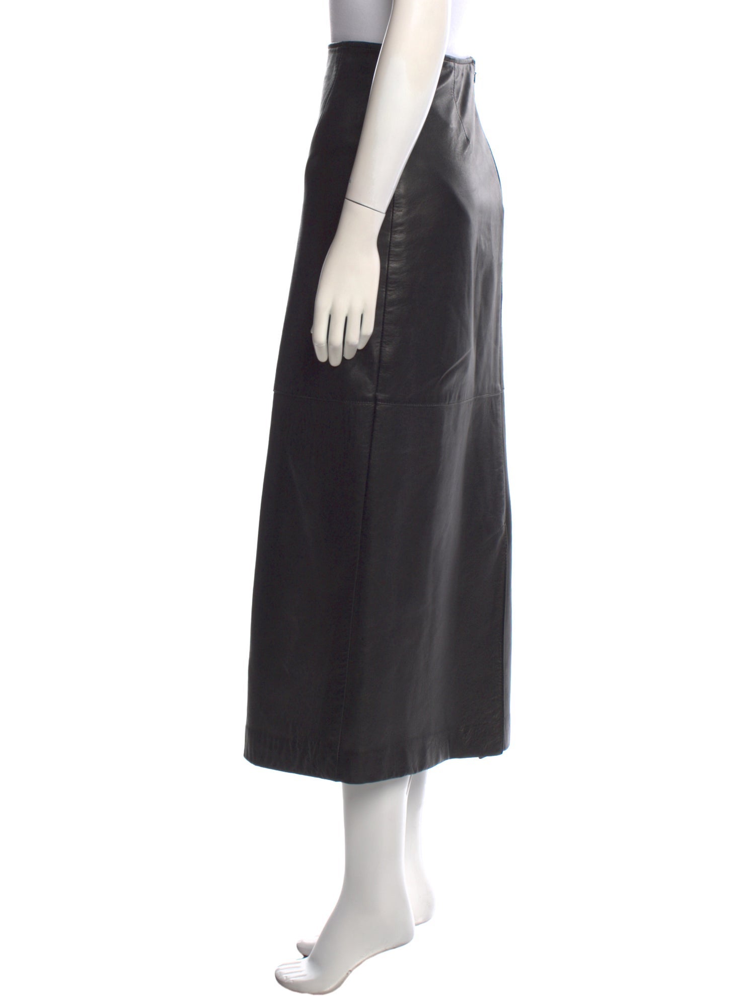 Oscar by Oscar de la Renta Leather Midi Length Skirt