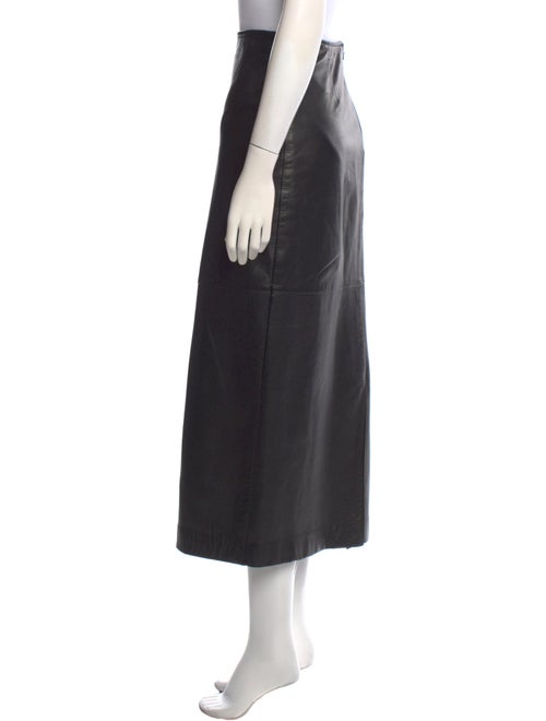 Oscar by Oscar de la Renta Leather Midi Length Skirt