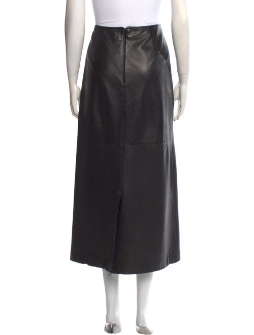 Oscar by Oscar de la Renta Leather Midi Length Skirt