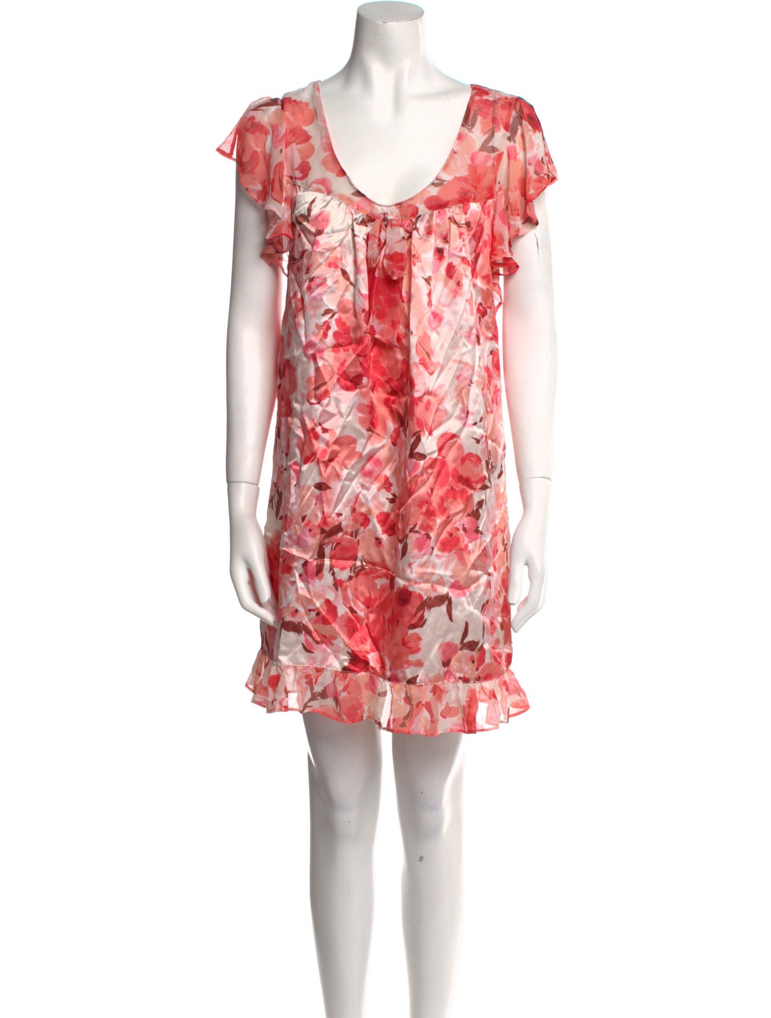 Oscar de la Renta Pink Label Floral Print Mini Dress