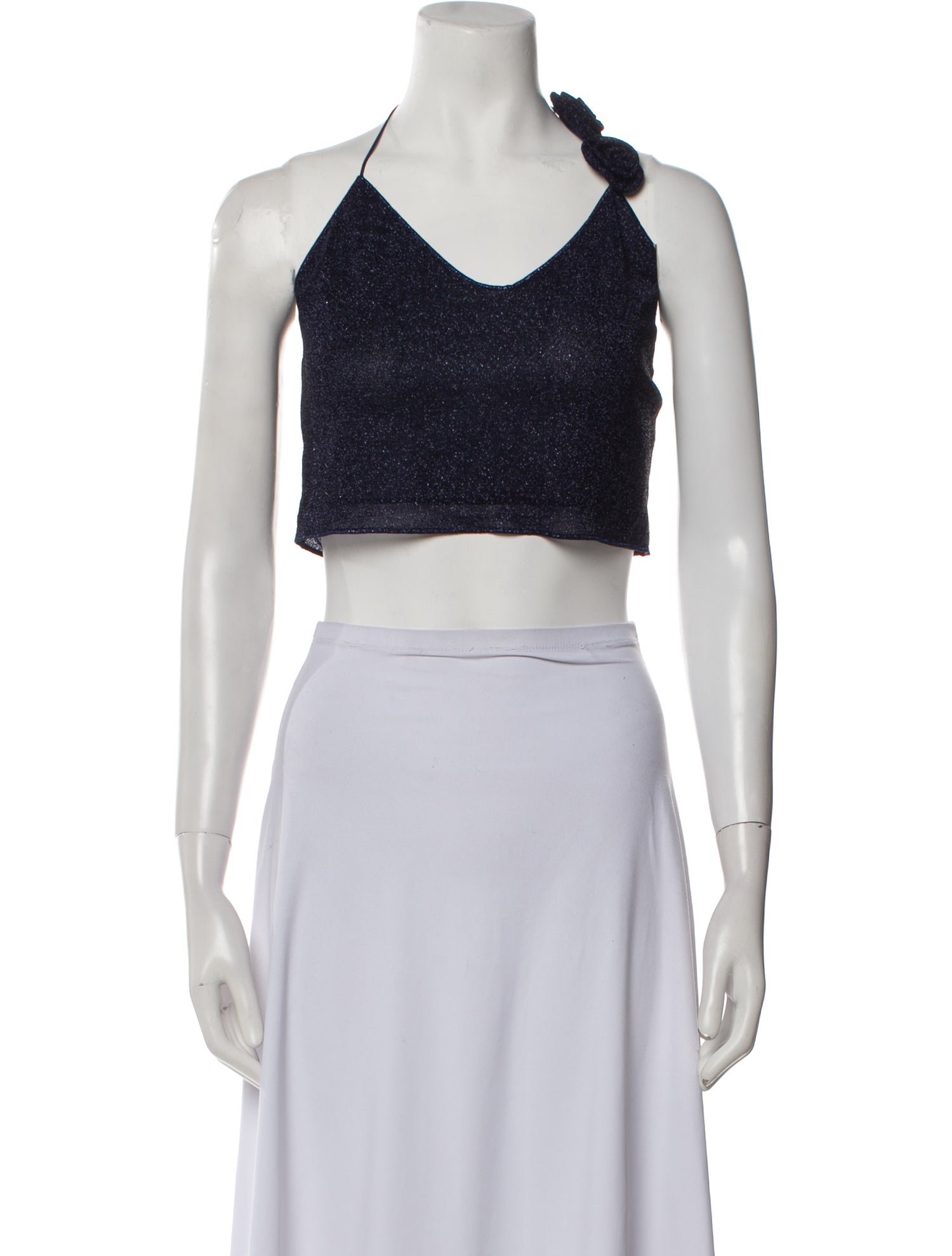 Oséree Halterneck Sleeveless Crop Top