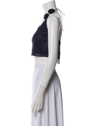 Oséree Halterneck Sleeveless Crop Top