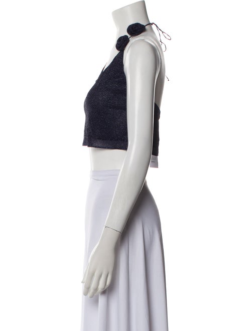Oséree Halterneck Sleeveless Crop Top