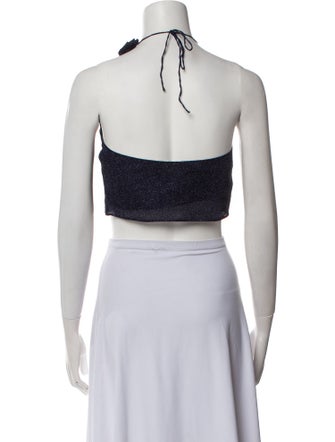 Oséree Halterneck Sleeveless Crop Top