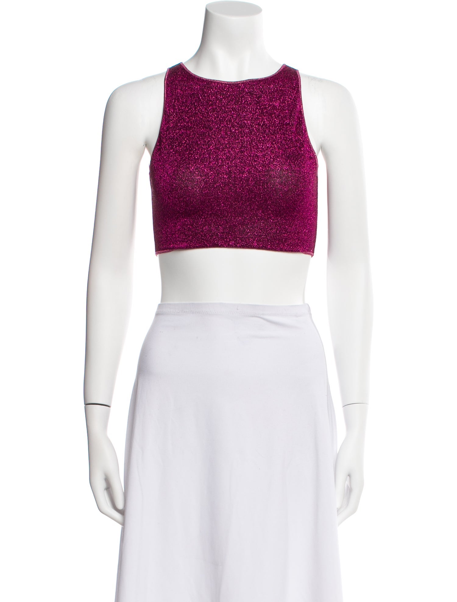 Oséree Crew Neck Sleeveless Crop Top