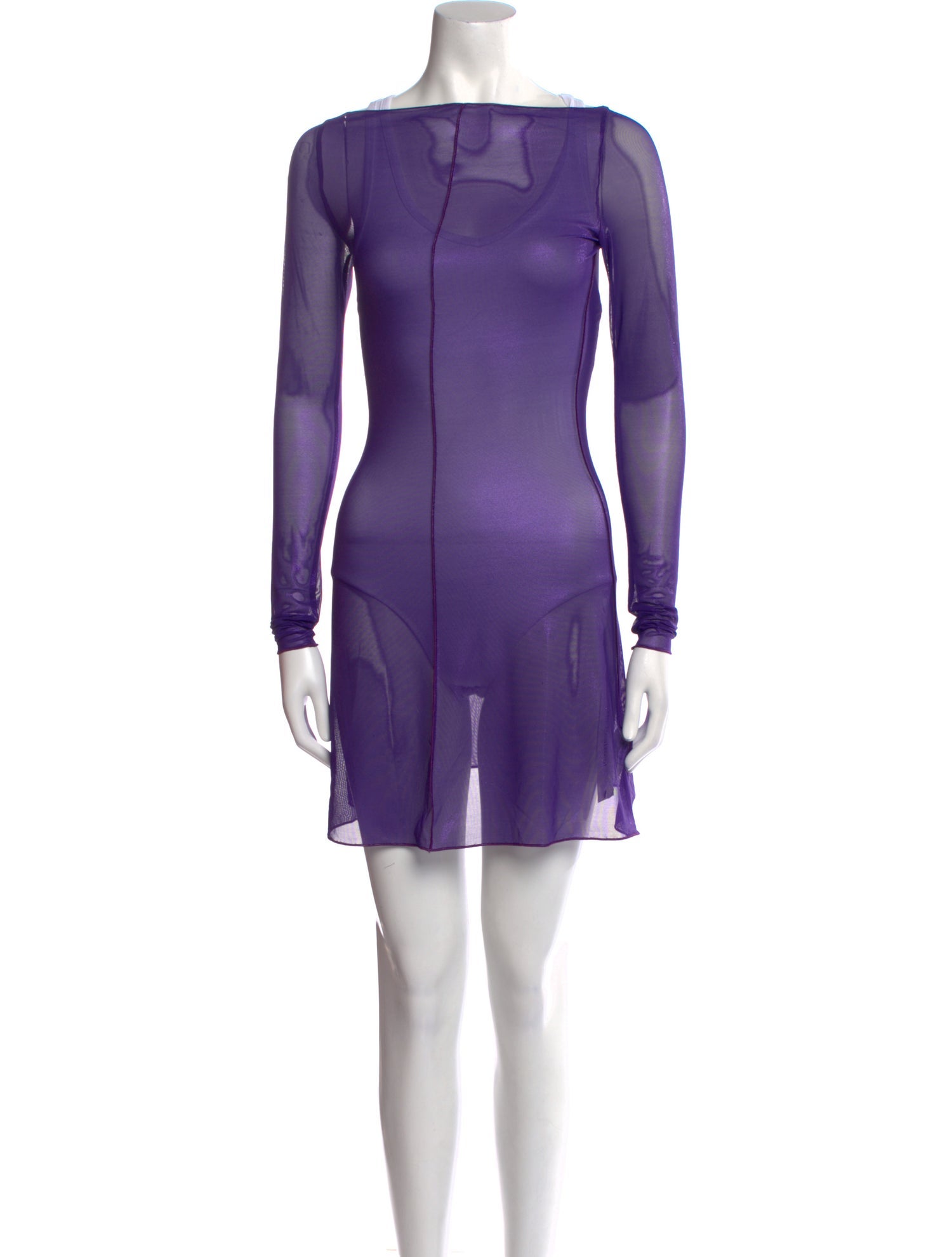 Oséree Bateau Neckline Mini Dress