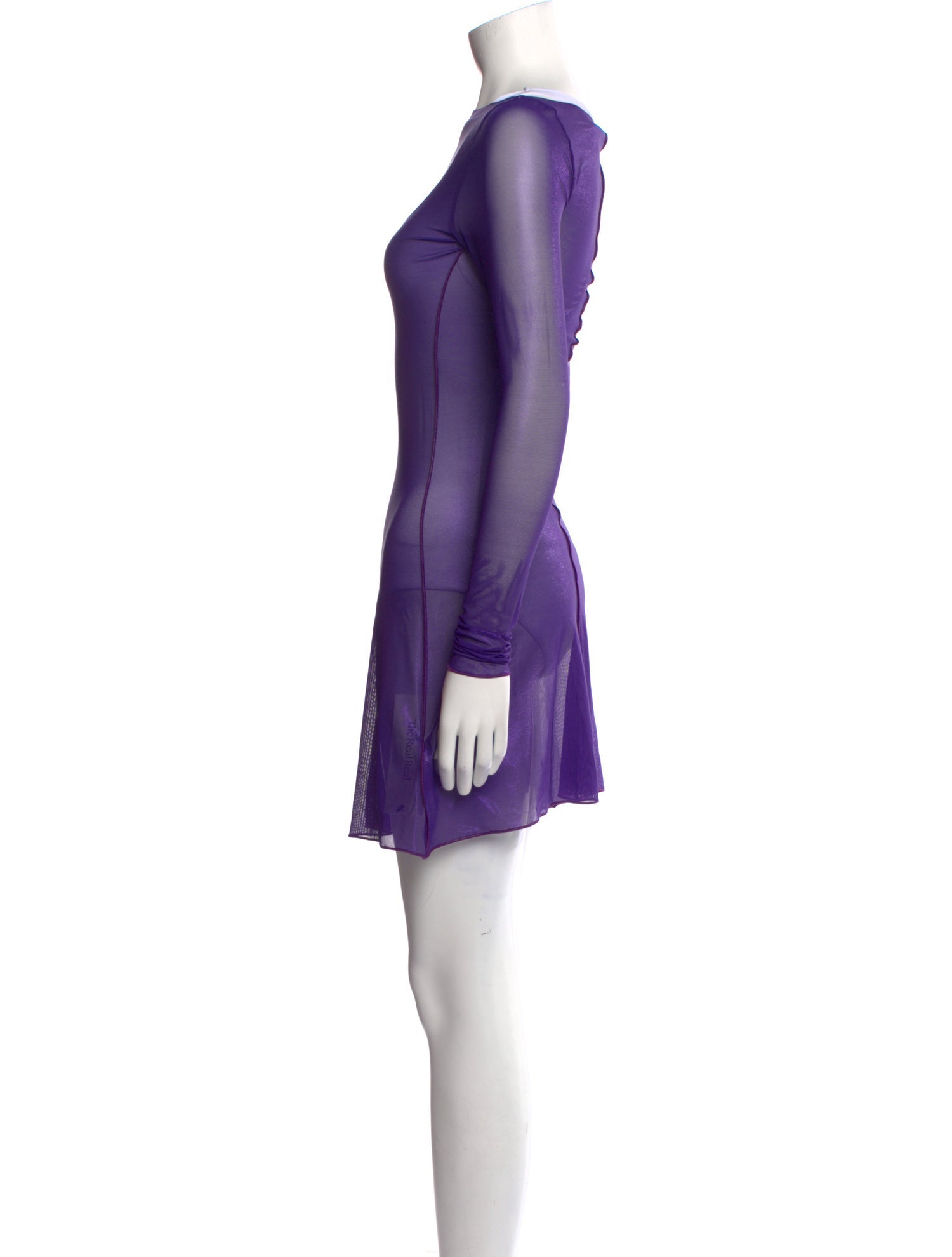 Oséree Bateau Neckline Mini Dress