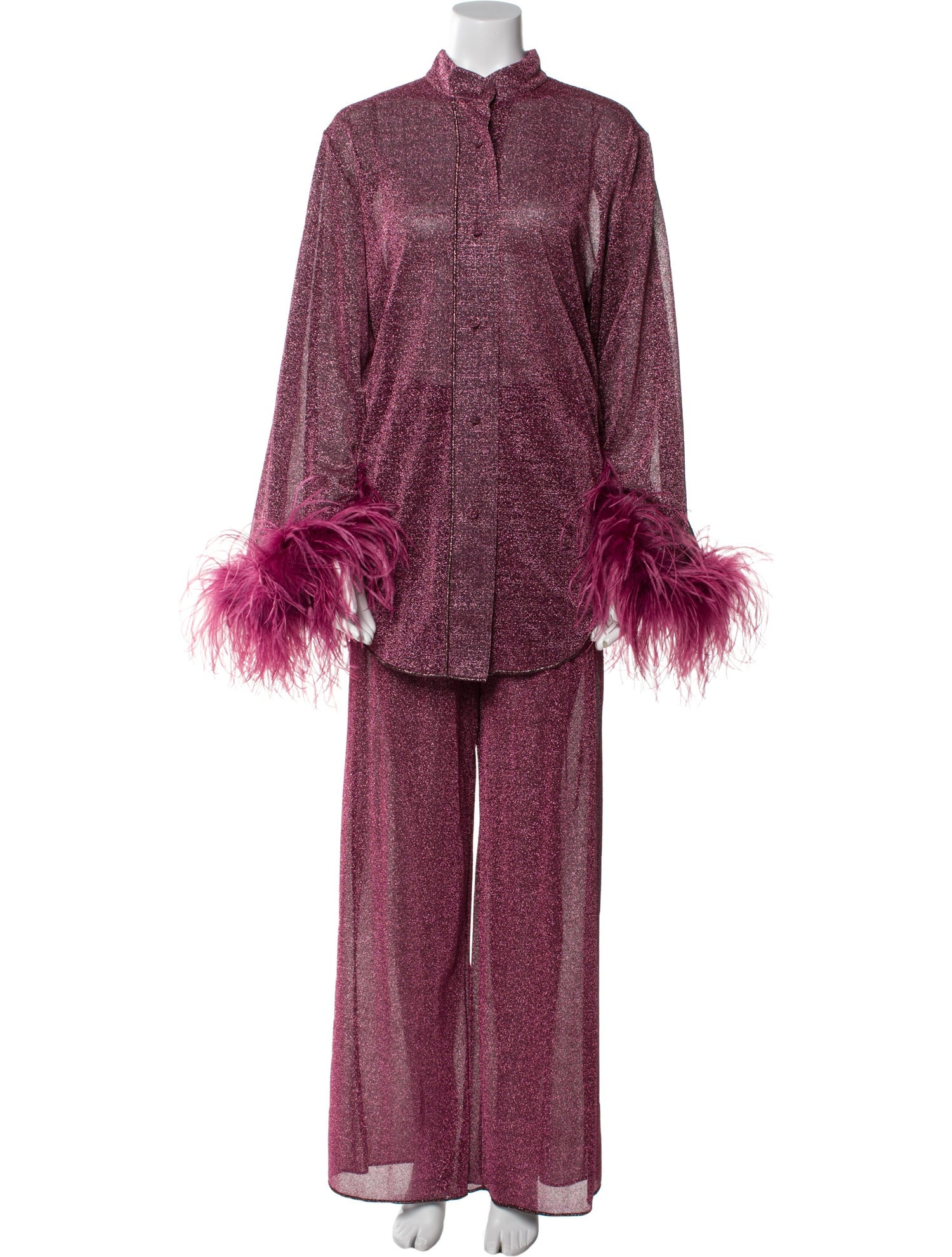 Oséree Faux Fur Trim Pant Set