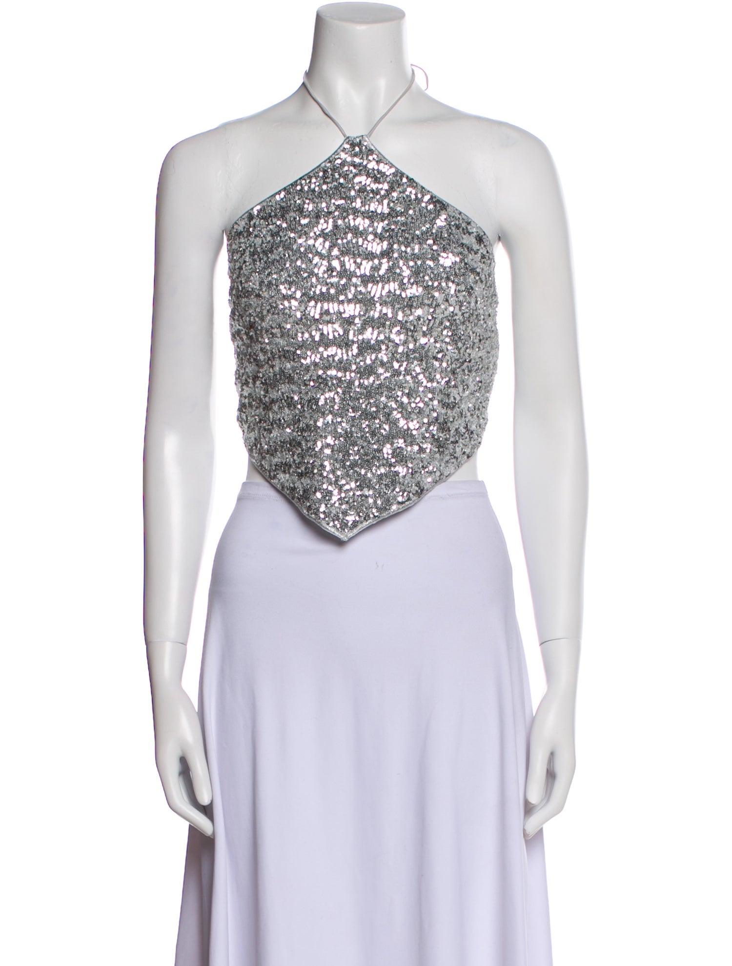 Oséree Halterneck Sleeveless Crop Top