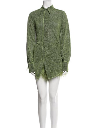 Oséree Lace Feather Trim Short Set