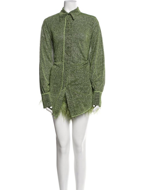 Oséree Lace Feather Trim Short Set