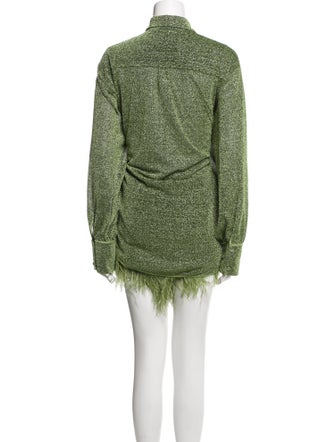 Oséree Lace Feather Trim Short Set