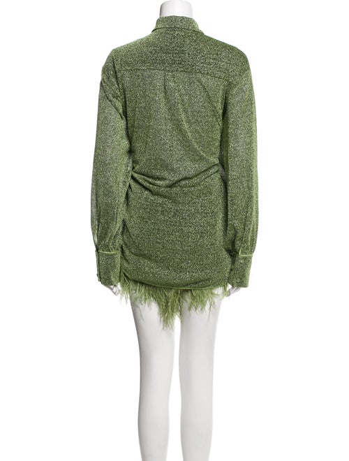 Oséree Lace Feather Trim Short Set