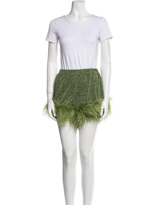 Oséree Lace Feather Trim Short Set