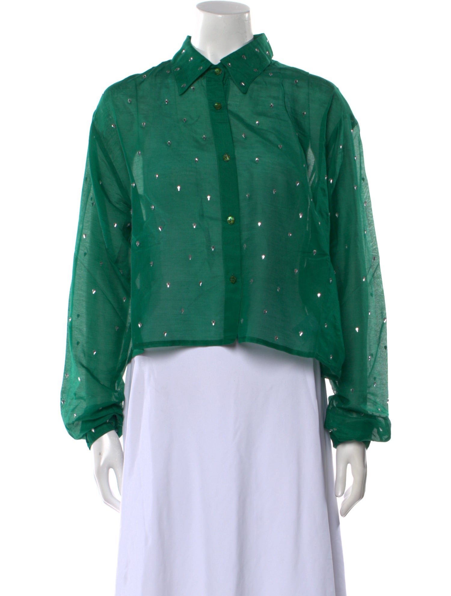 Oséree Long Sleeve Button-Up Top w/ Tags