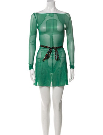 Oséree Bateau Neckline Mini Dress