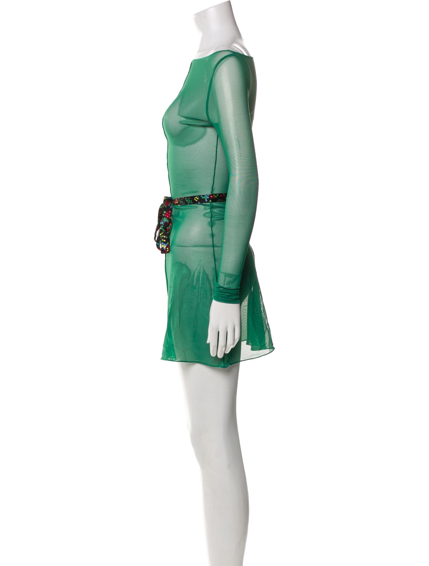 Oséree Bateau Neckline Mini Dress