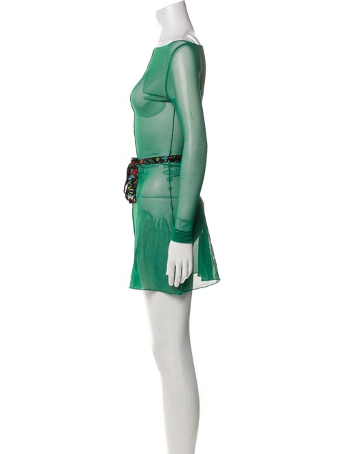 Oséree Bateau Neckline Mini Dress