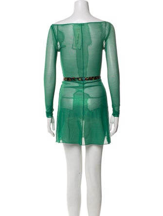 Oséree Bateau Neckline Mini Dress