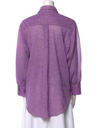 Oséree Printed Three-Quarter Sleeve Button-Up Top