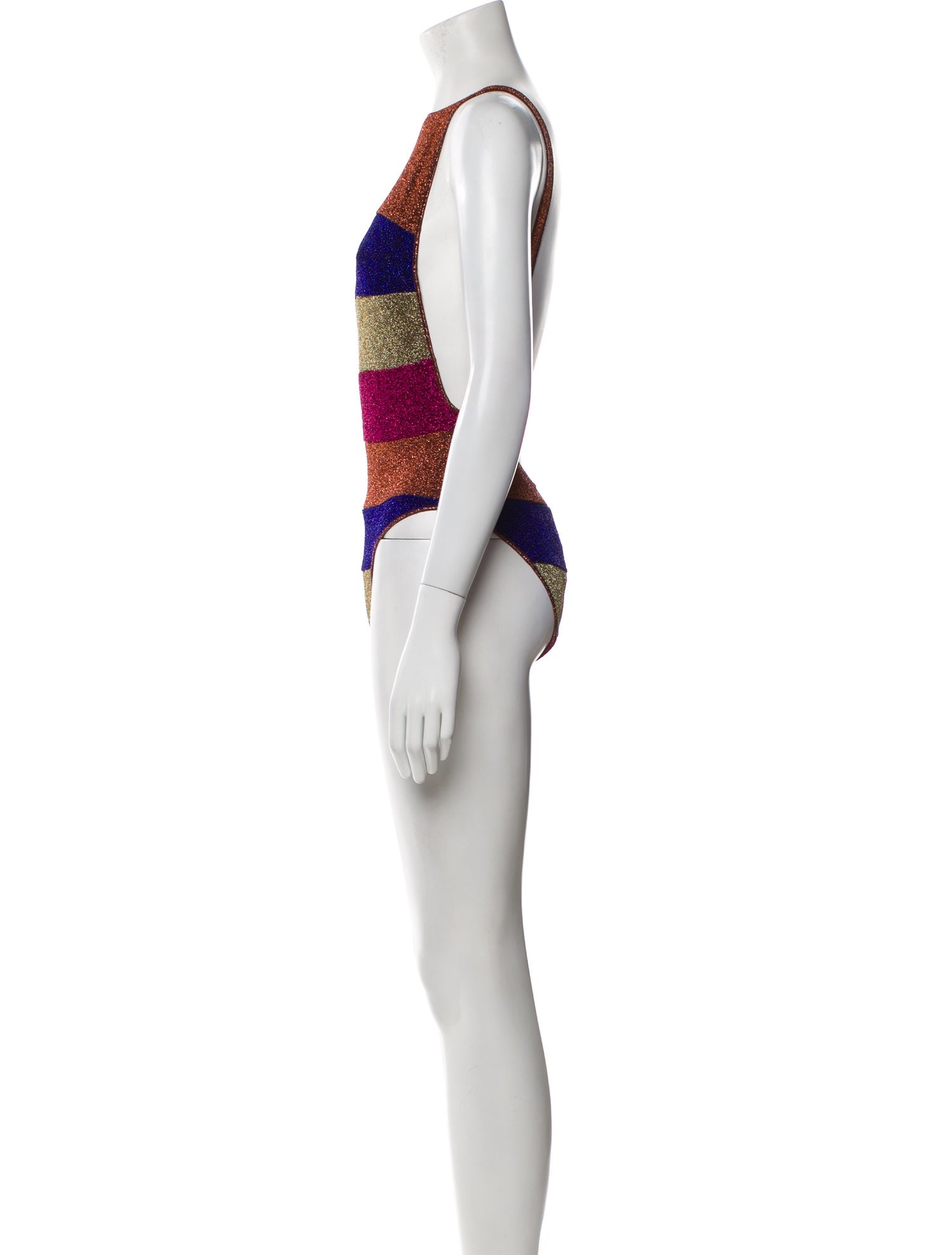 Oséree Printed Glitter Accents One-Piece w/ Tags