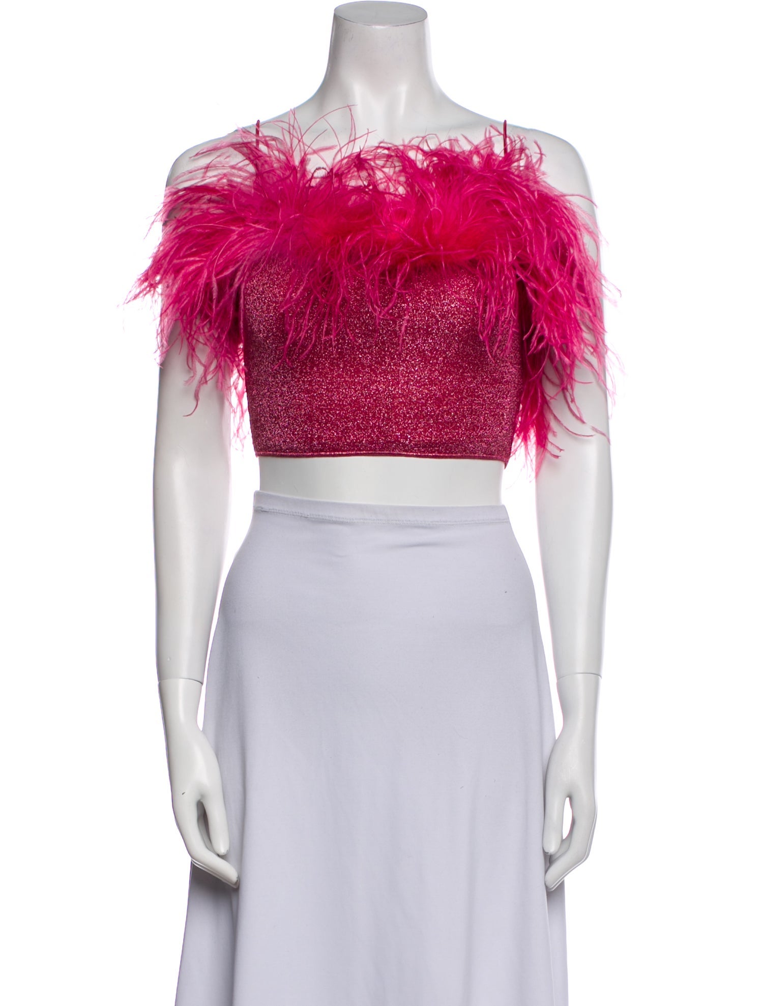 Oséree Off-The-Shoulder Short Sleeve Crop Top