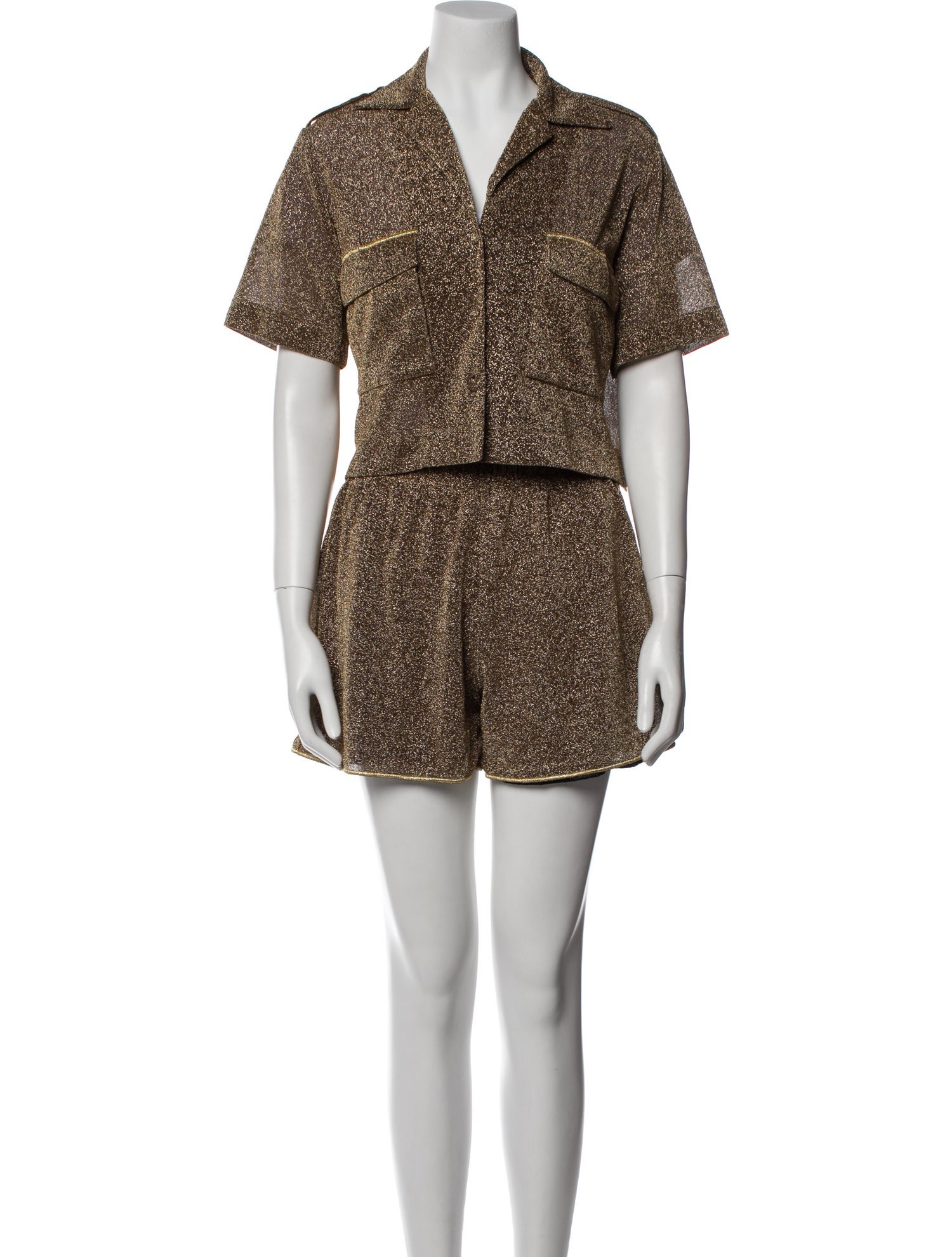 Oséree Tweed Pattern Short Set