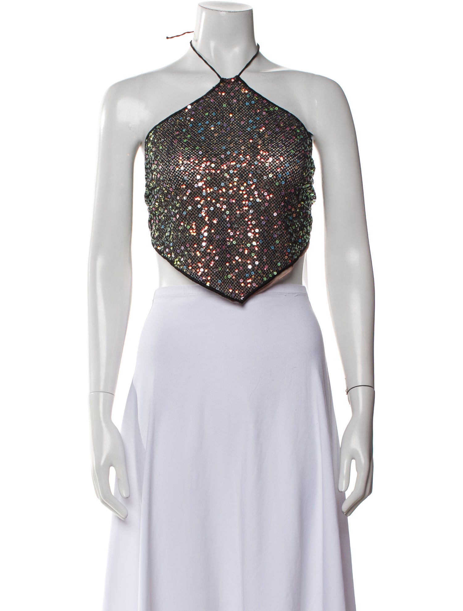 Oséree Halterneck Sleeveless Crop Top