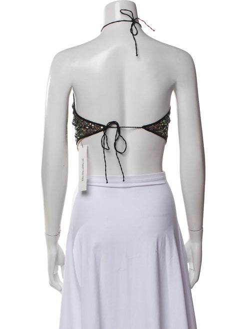 Oséree Halterneck Sleeveless Crop Top