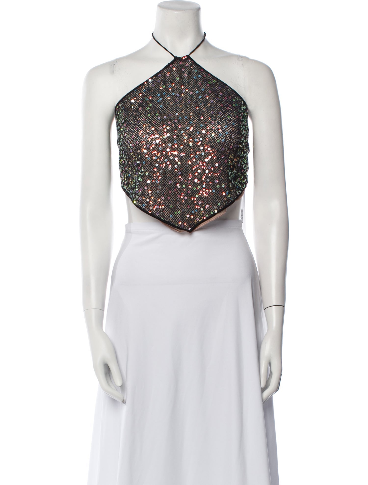 Oséree Halterneck Sleeveless Crop Top