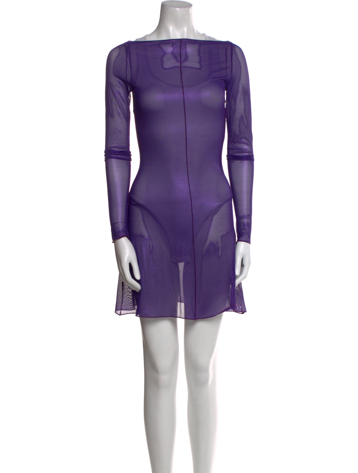 Oséree Bateau Neckline Mini Dress