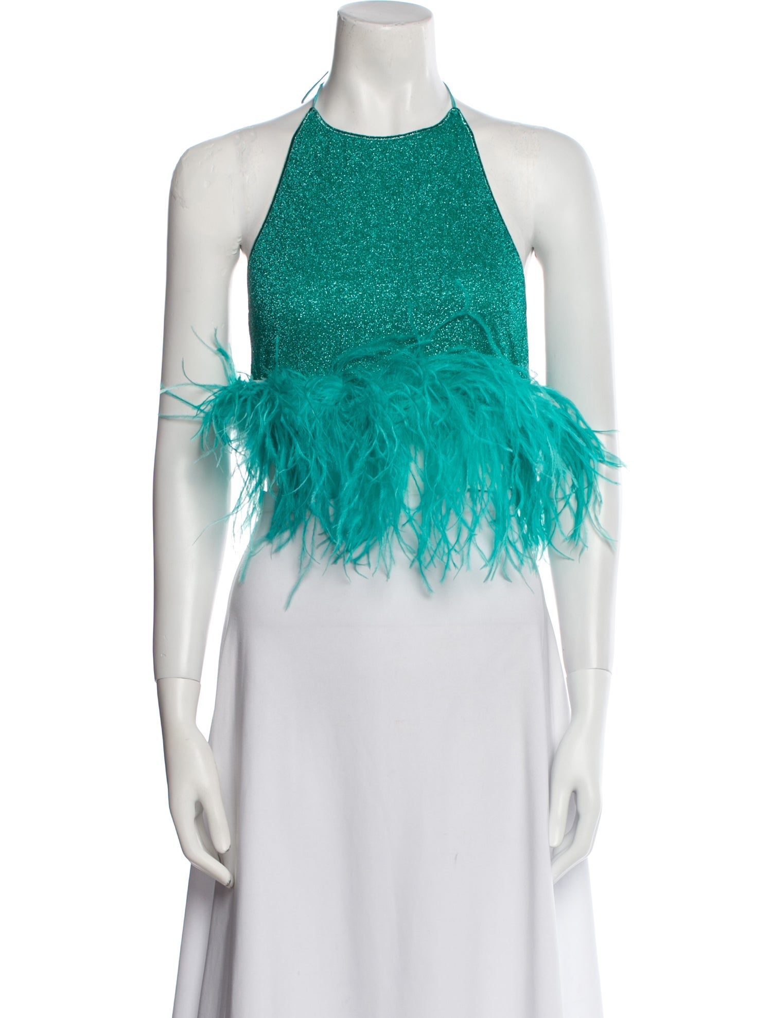 Oséree Halterneck Sleeveless Crop Top