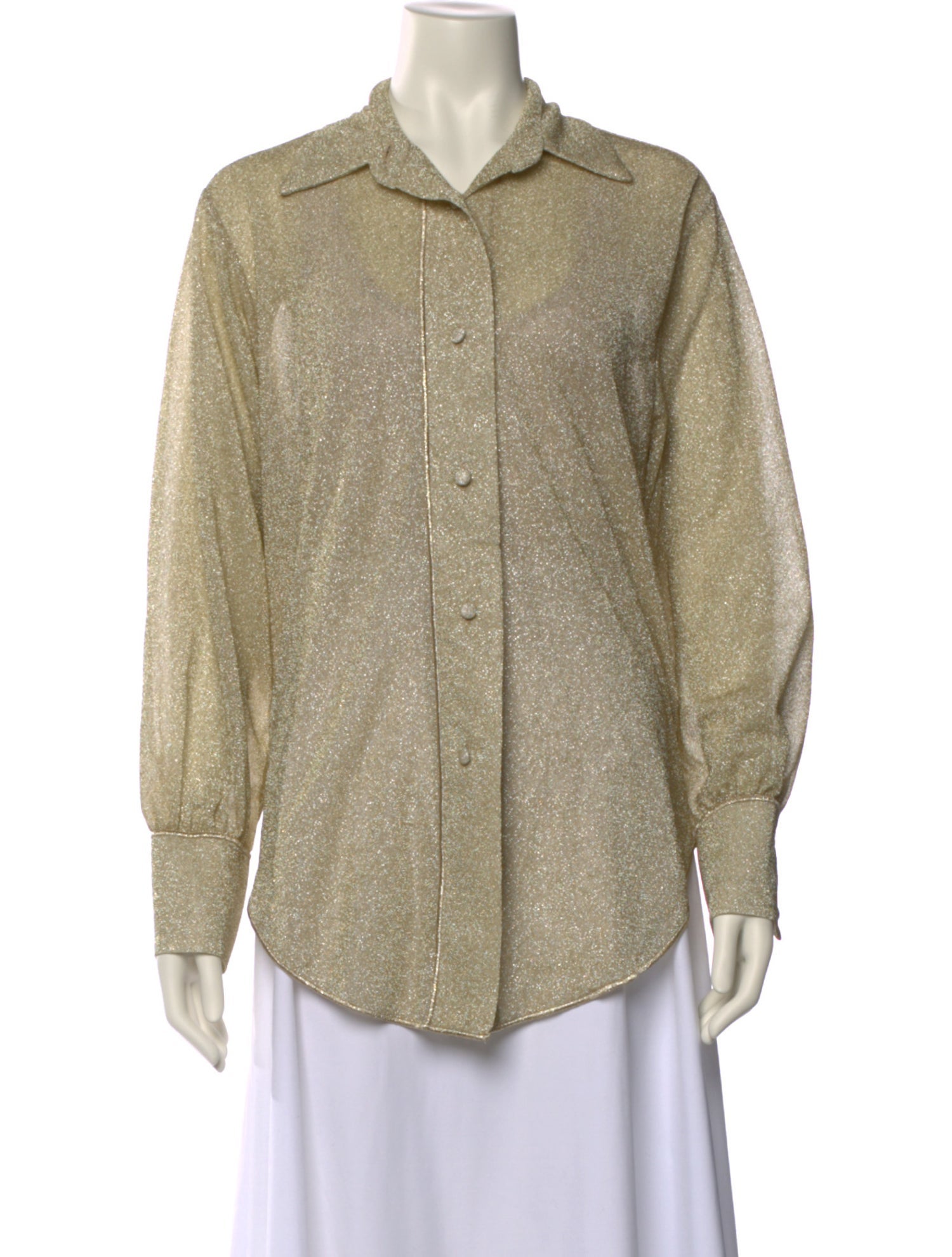 Oséree Long Sleeve Button-Up Top