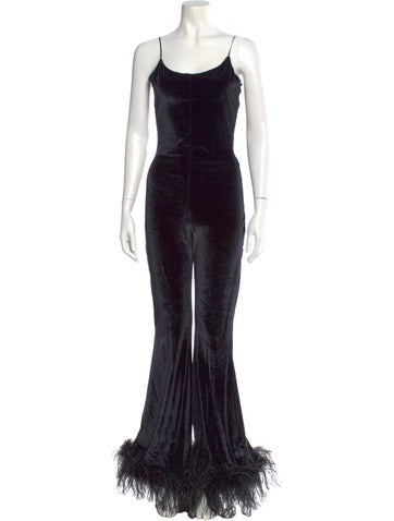 Pre-owned Oseree Scoop Neck Jumpsuit In Black