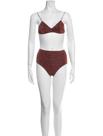 Pre-owned Oseree Bikini W/ Tags In Brown/metallic