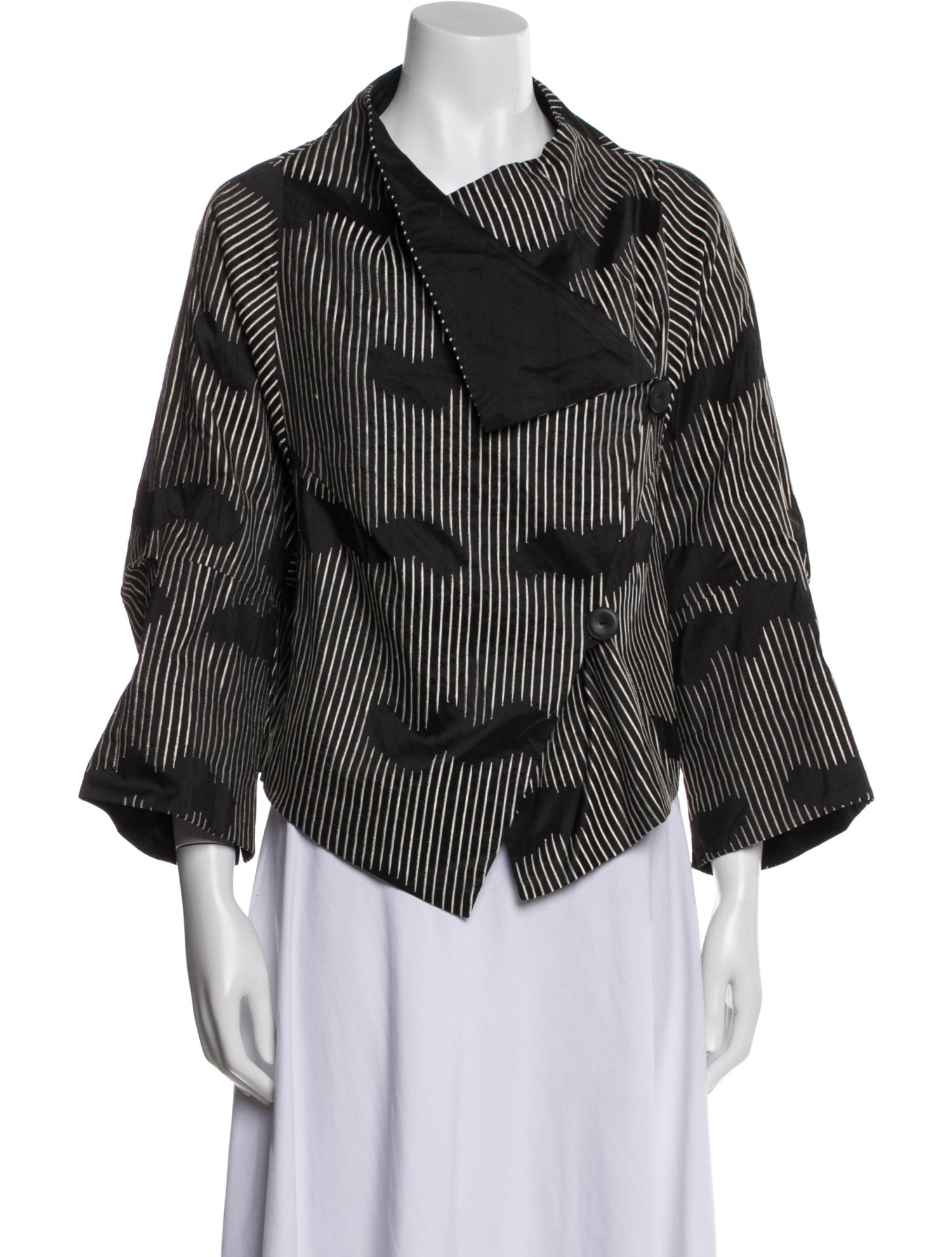 Oska Silk Houndstooth Print Evening Jacket