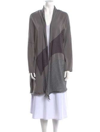 Oska Colorblock Pattern Open Front Sweater