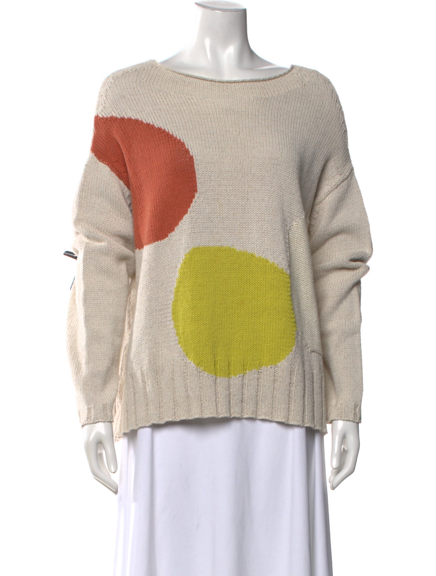 Oska Printed Scoop Neck Sweater