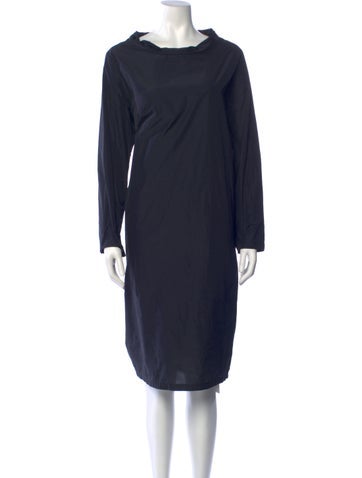 Pre-owned Oska Mock Neck Midi Length Dress W/ Tags In Blue