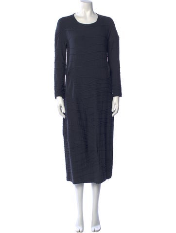 Pre-owned Oska Patterned Midi Length Dress In Blue